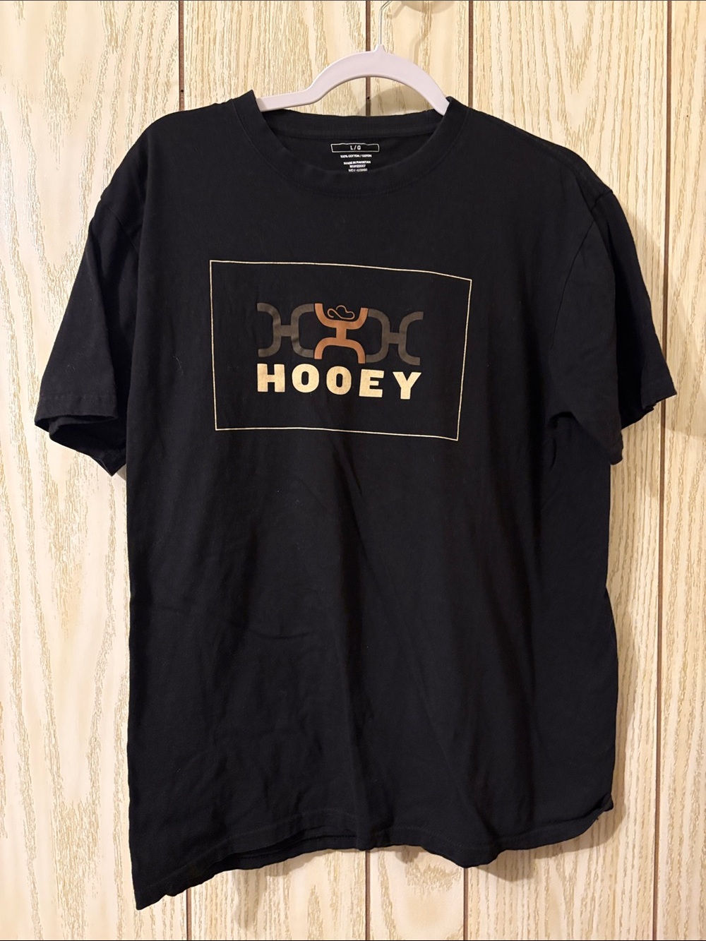 Hooey Black Short Sleeve Tee with Gold and Brown Logo